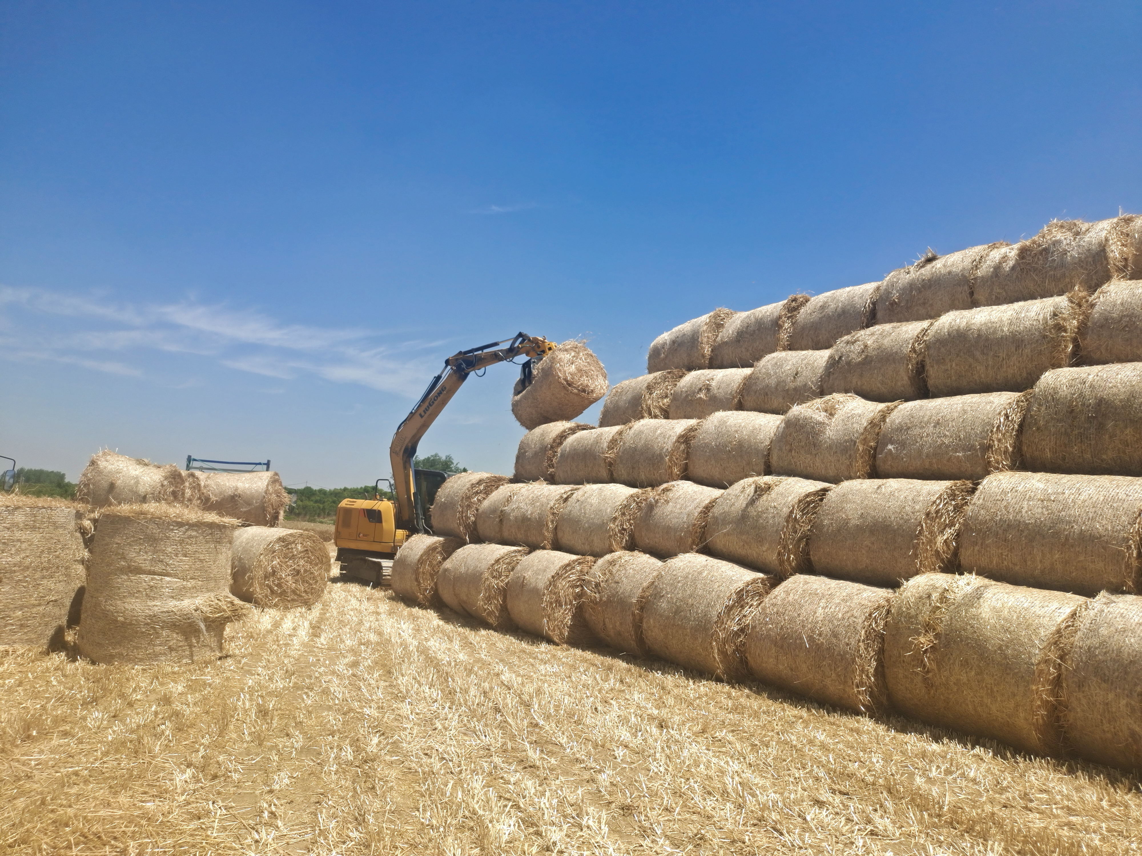 县阚疃镇加快秸秆集中打捆离田再利用,通过将农作物秸秆集中打捆离田