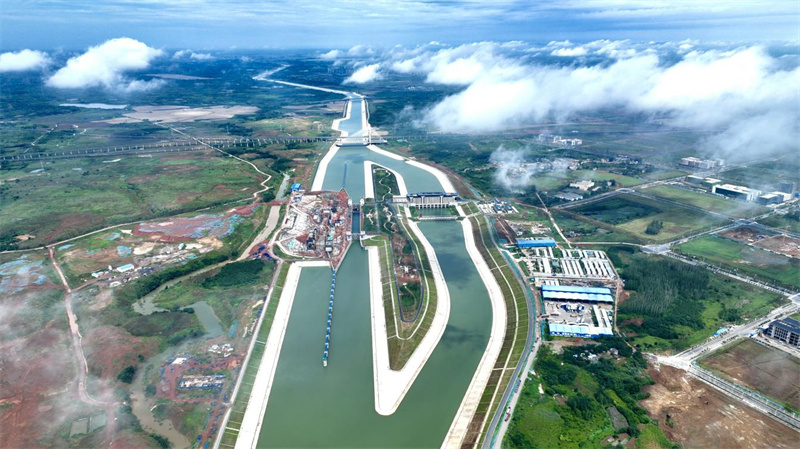 引江济淮蜀山船闸全景图。刘铨旭摄